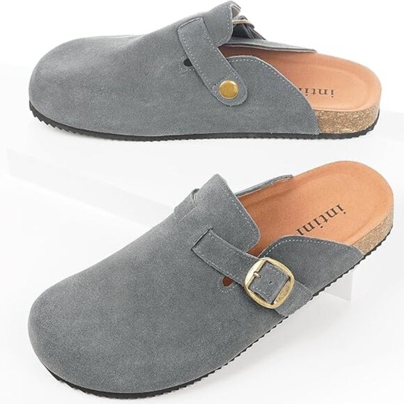 Other - Leather Mules Unisex Cork Footbed Sandals with Arch Support (42)